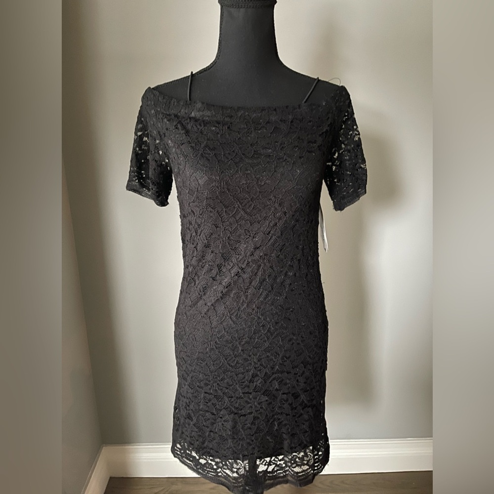 Design Lab Lacy Little Blackk Dress NWT